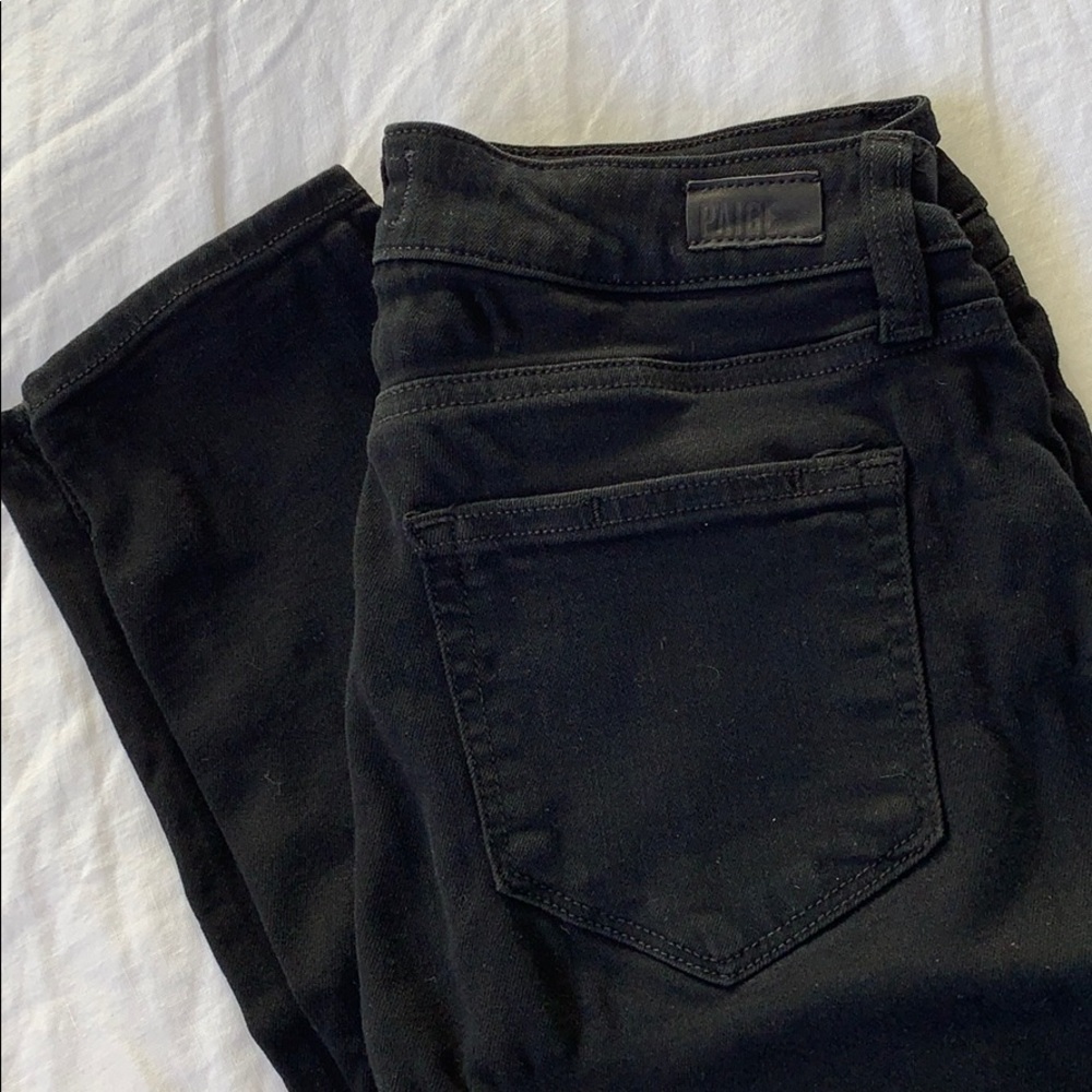Paige jet black stretchy jeans
